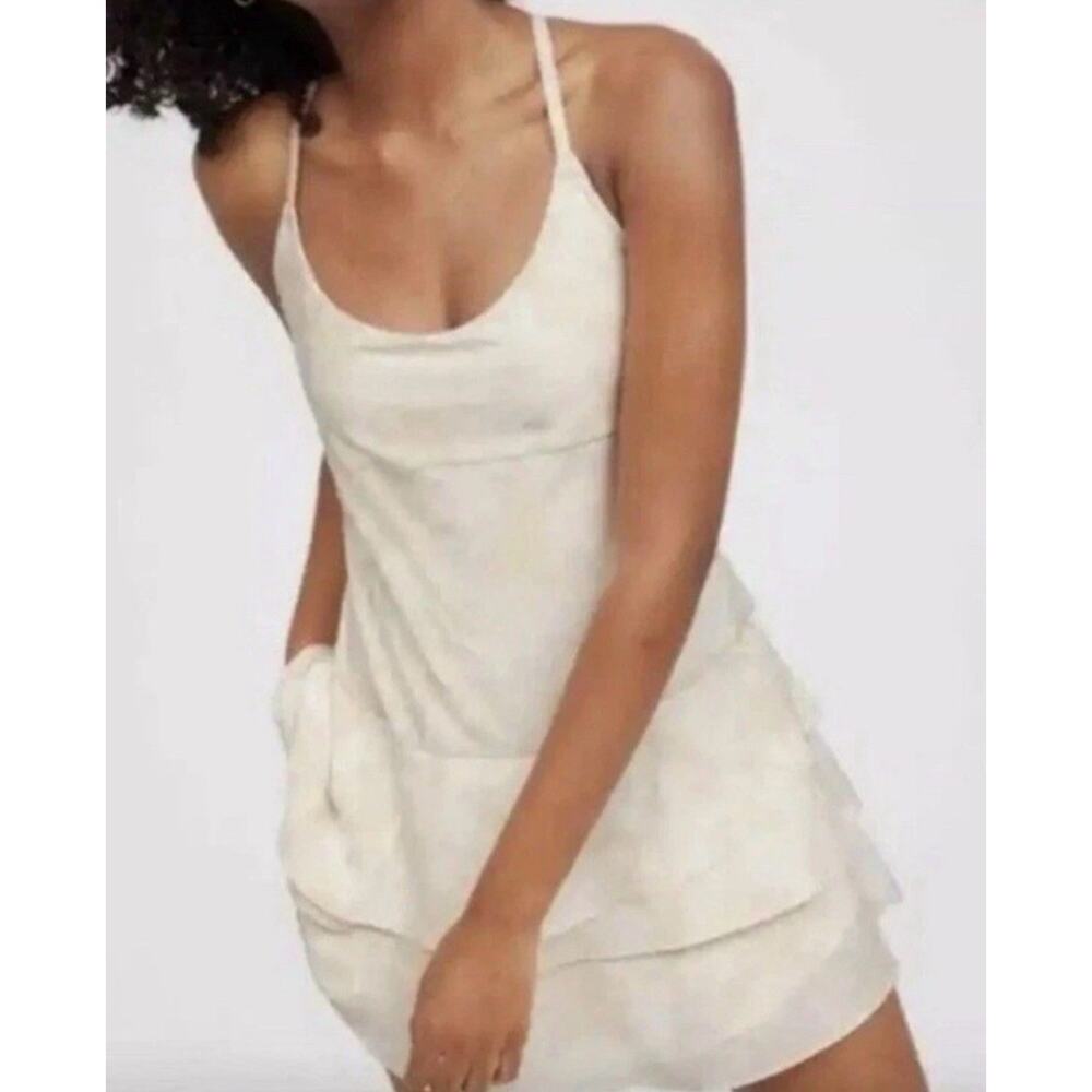 Aerie Offline Cream Floral Maggie Tiered Ruffle Athletic Tennis Dress Size XS